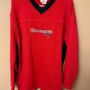 NFL Tampa Bay Buccaneers Red V-Neck Sweater